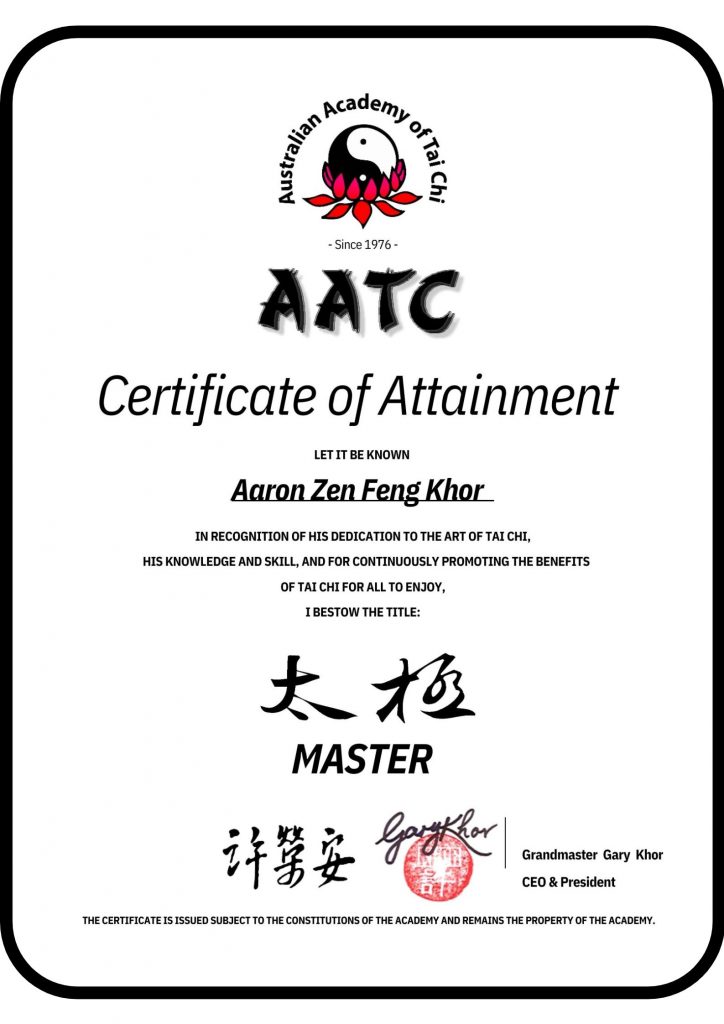 Aaron-Khor-Tai-Chi-Master-Certificate